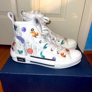 Christian Dior B23 Hightop Canvas Sneaker White/Blue